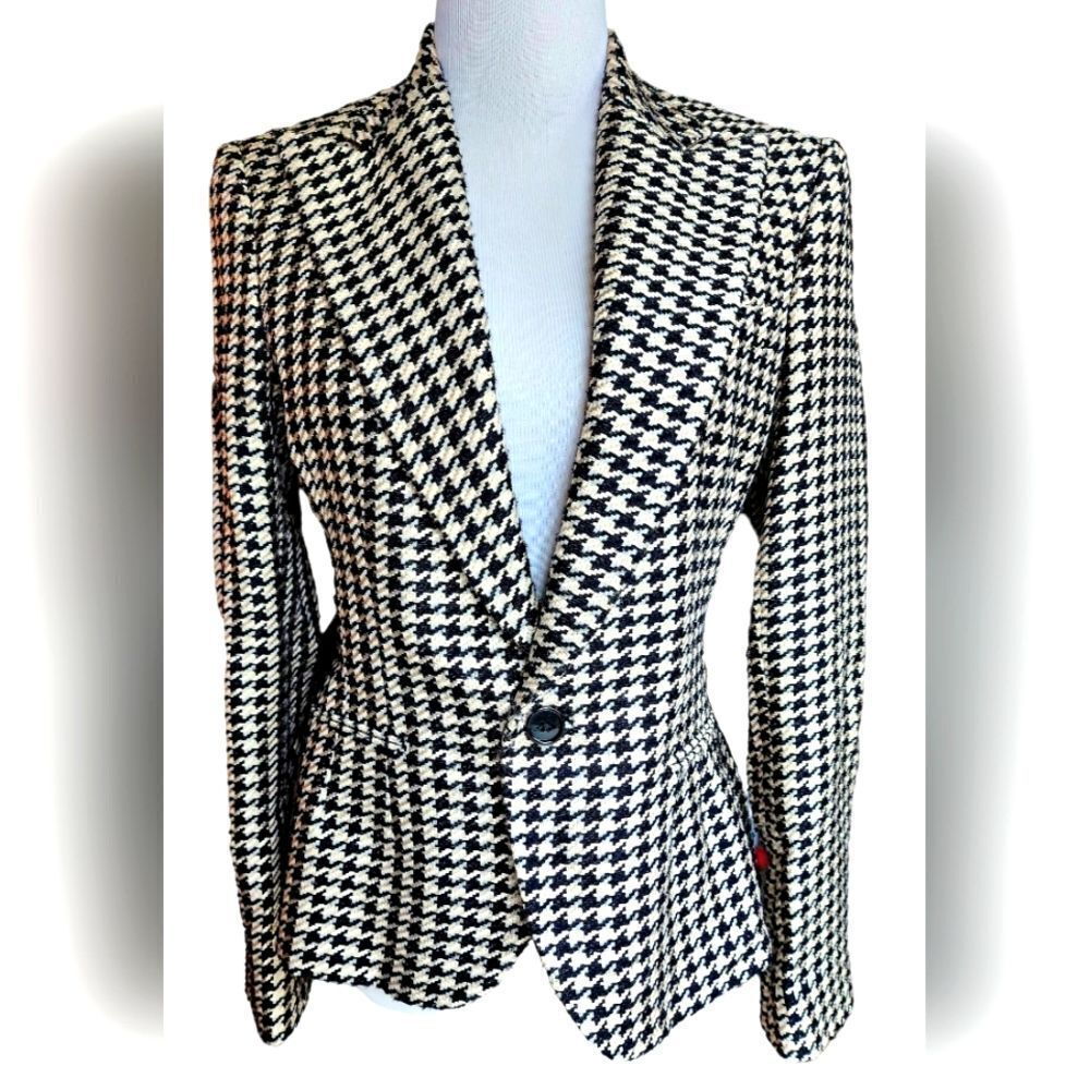 RALPH LAUREN PURPLE LABLE HOUNDSTOOTH BLAZER SZ 8